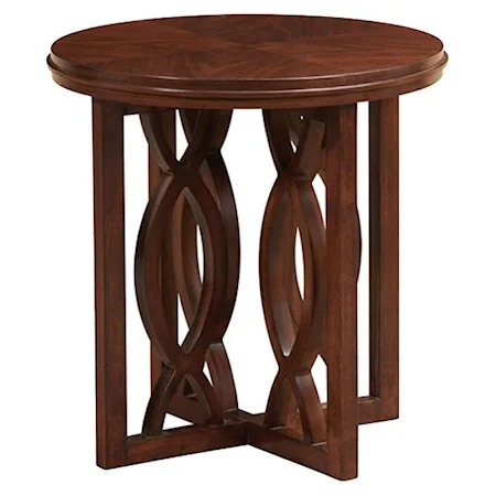 Round End Table with Chic Cosmopolitan Furniture Style